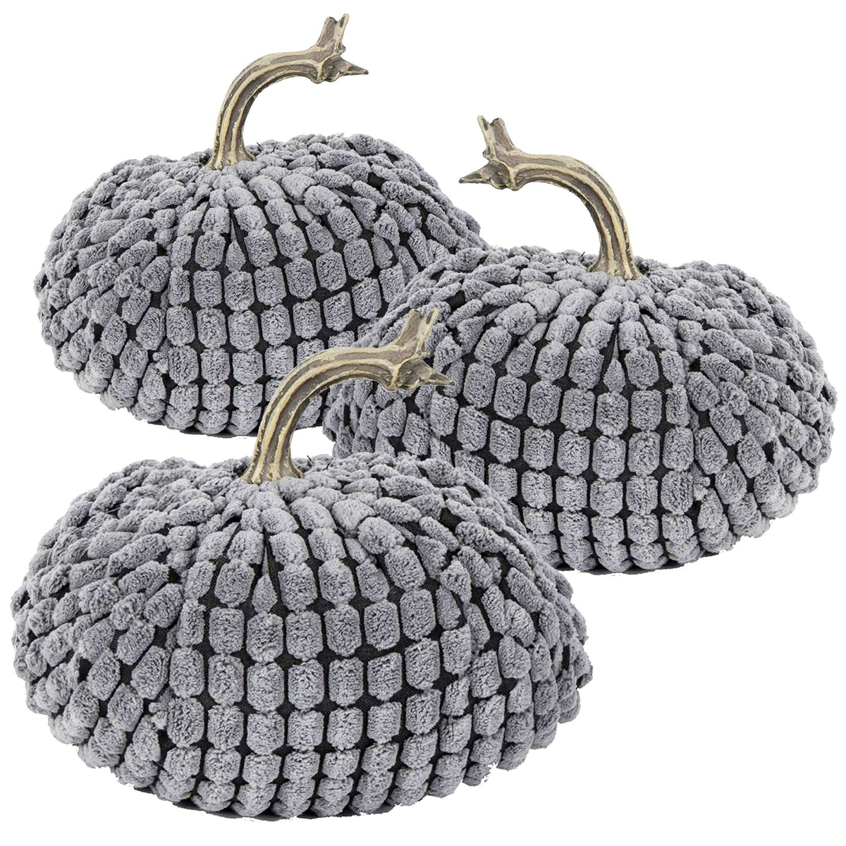 Chenille Weighted Pumpkin Ornament Decor - Harvest Festival Table Accents