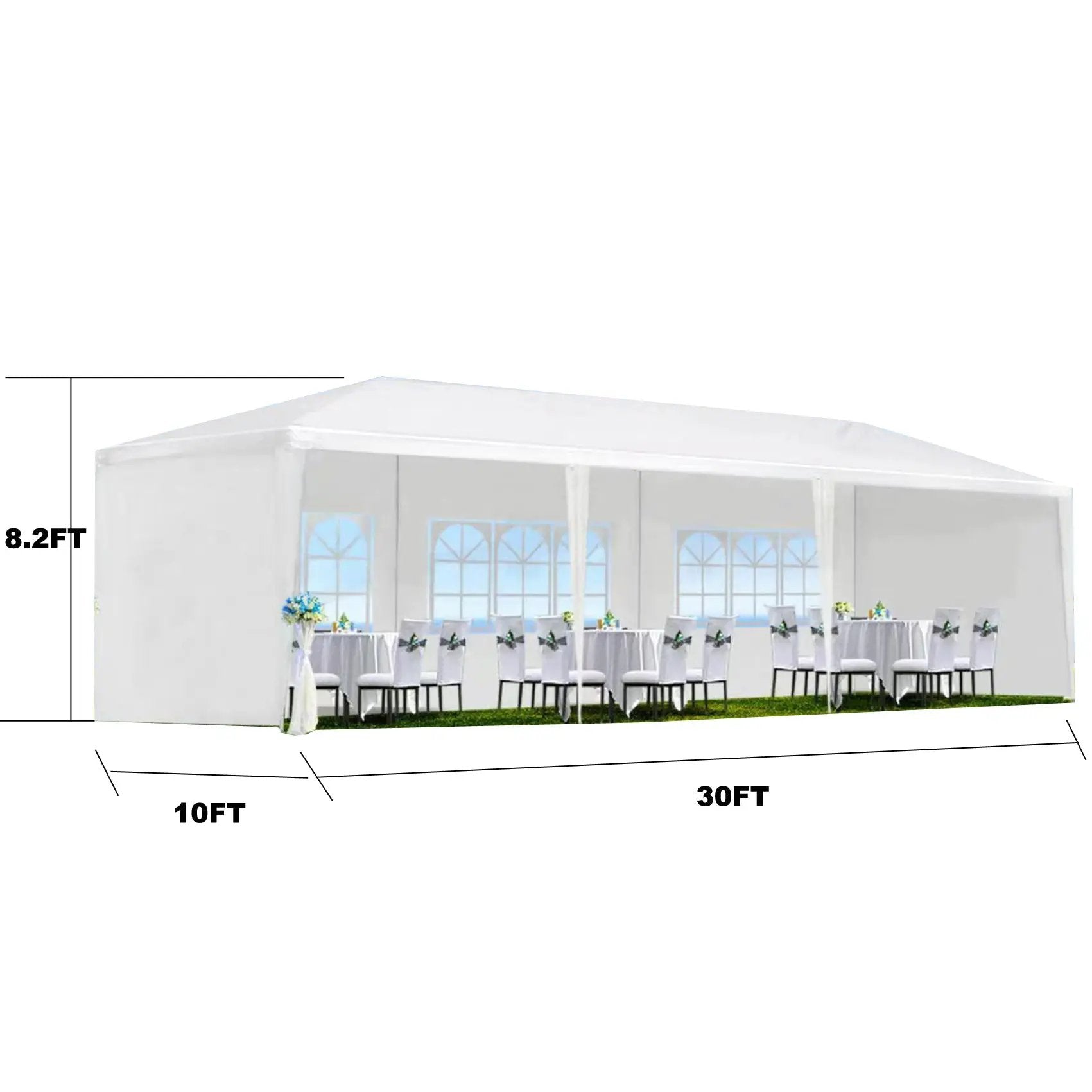 10x30' Outdoor Garden Gazebo Wedding Party Tent Canopy Marquee with 5 Removable Sidewalls by HouseOfZazla