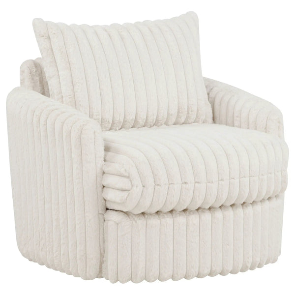 Sarco Corduroy Upholstered Swivel Accent Arm Chair Ivory