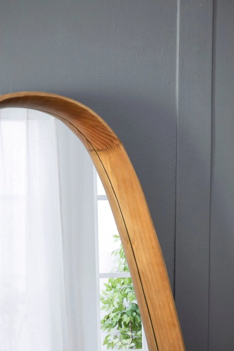 Irrgeular Mirror With Frame, Wall Mirror For Living Room Bathroom Entryway - Brown by HouseOfZazla