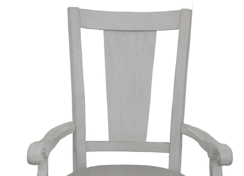 Light Gray and White Arm Chair Set of 2 with Wooden Frame - Katia, photo 5 of 5