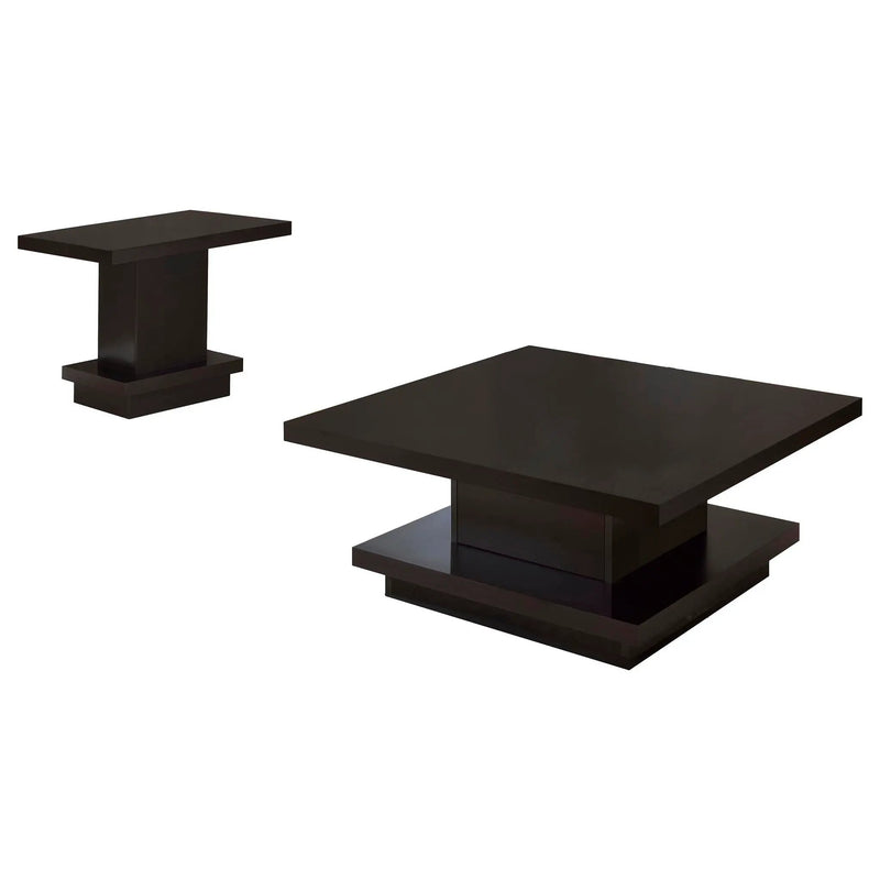 Reston 2-piece Square Coffee and End Table Set Cappuccino by Unique Piece Furniture