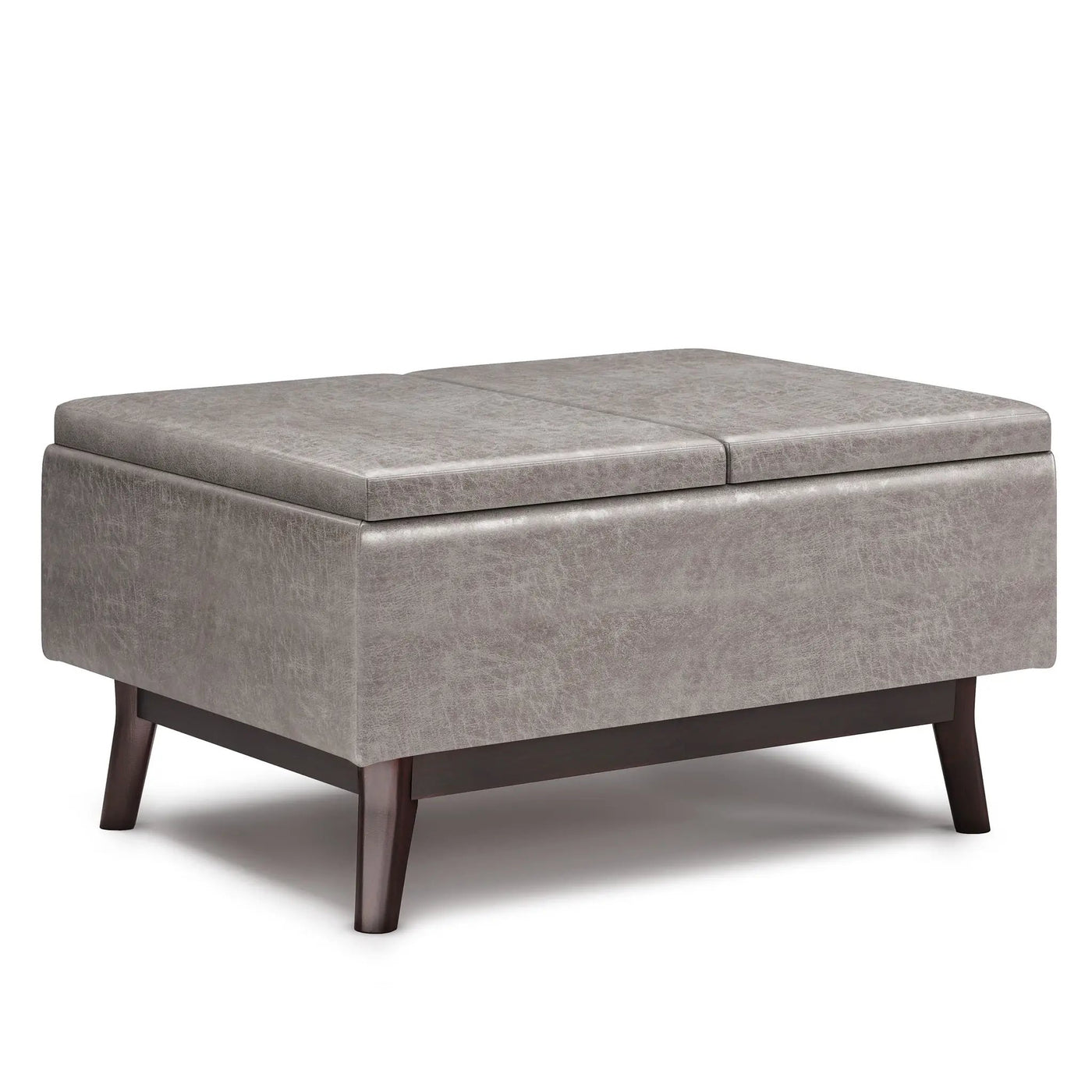 Owen - Tray Top Small Coffee Table Upholstered Storage Ottoman by HouseOfZazla