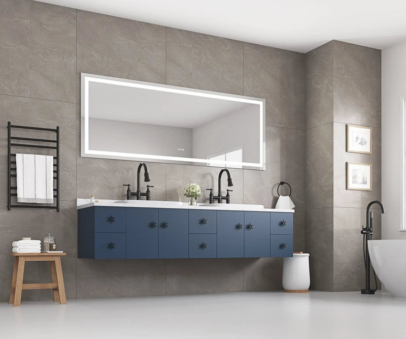96" x 36" LED Bathroom Mirror with Front and Backlight by HouseOfZazla