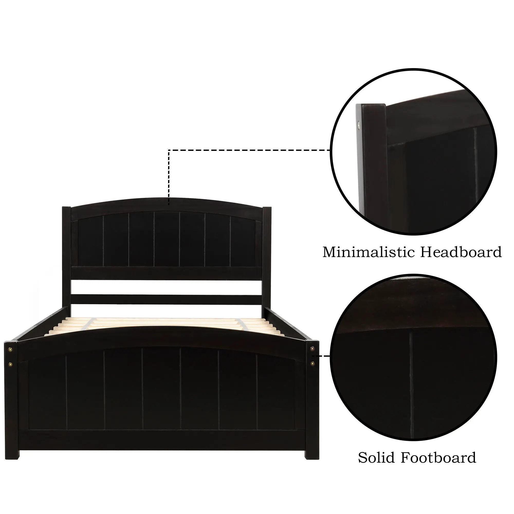Platform Bed & Headboard, Footboard And Wood Slat Support by Unique Piece Furniture