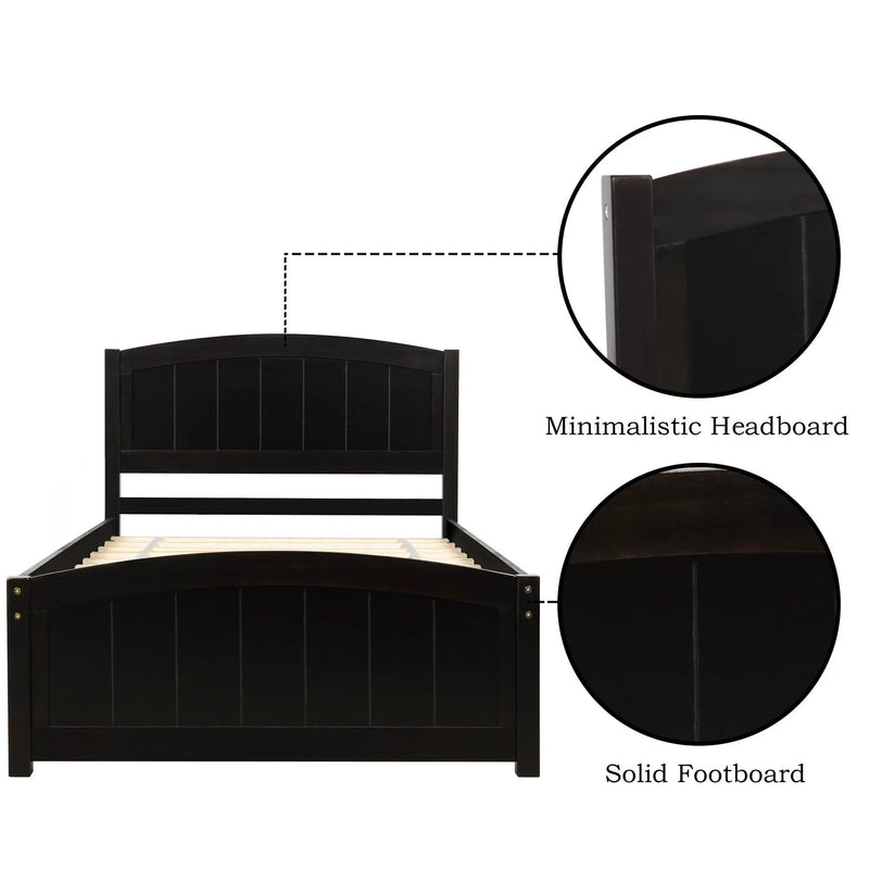 Platform Bed & Headboard, Footboard And Wood Slat Support by Unique Piece Furniture