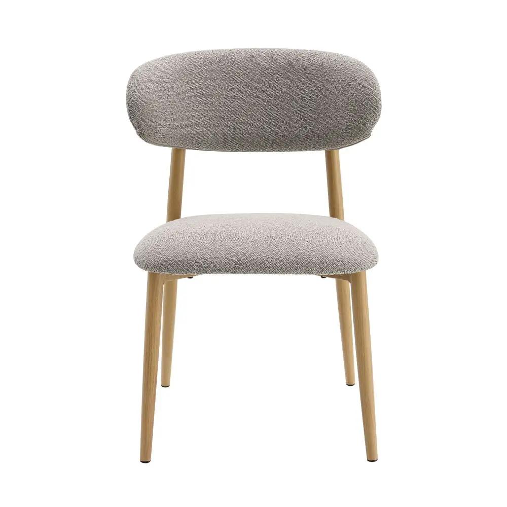 Kacey - Side Chair (Set of 2) - Gray Boucle & Natural by Unique Piece Furniture