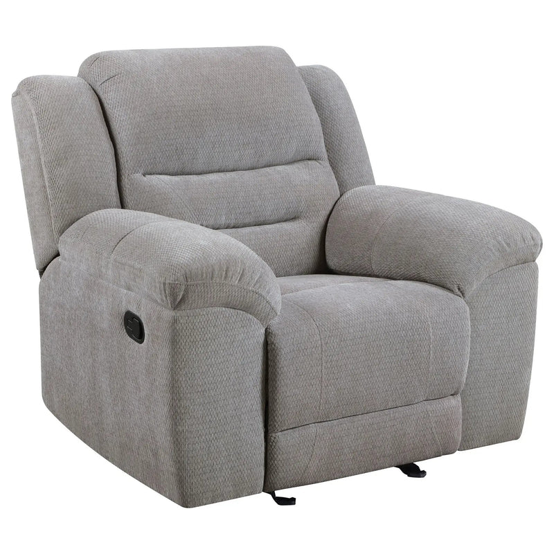 Sebring - Upholstered Glider Recliner Chair With Manual Recline And Smooth Gliding Motion - Gray by Unique Piece Furniture
