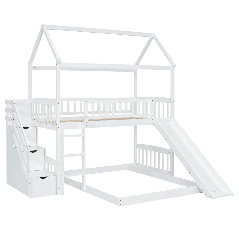 House Bunk Bed With Slide by HouseOfZazla
