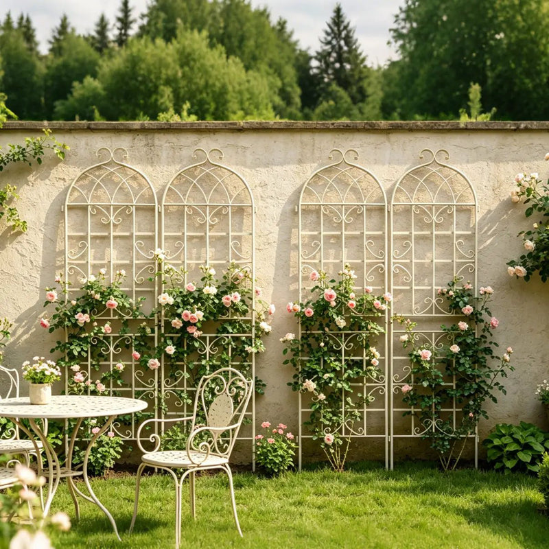 Metal Garden Rustproof Trellis For Climbing Plants Outdoor Flower Support by HouseOfZazla