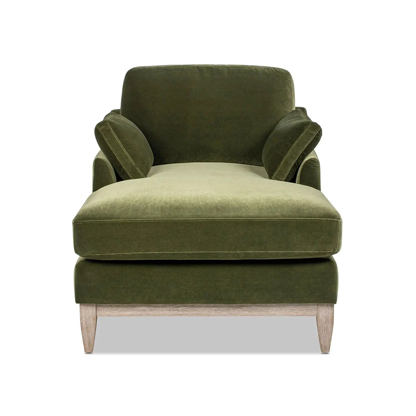Pasadena - Modern Farmhouse Chaise Lounge Chair - Olive Green by HouseOfZazla