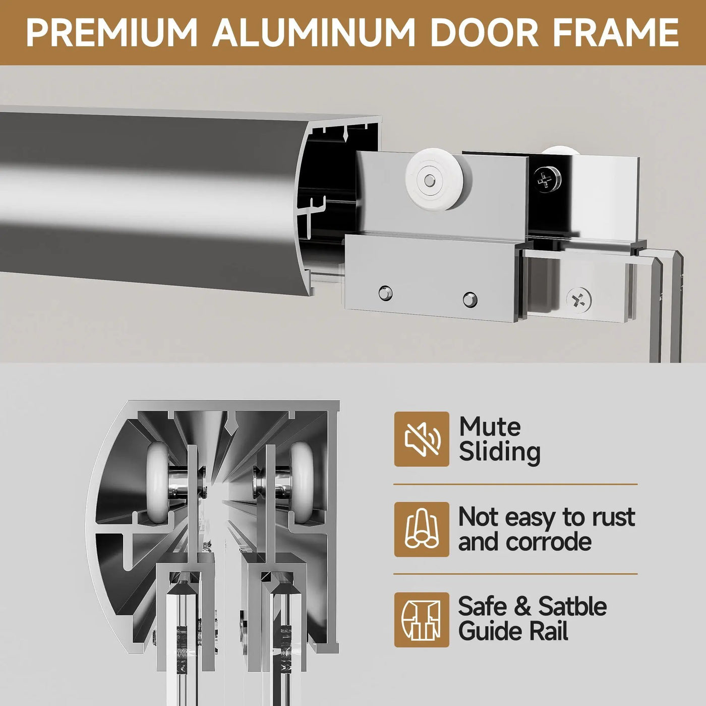 Aluminum Frame Double Double Soft Close Shower Door, Tempered Glass And Dual Stainless Steel Handles by HouseOfZazla
