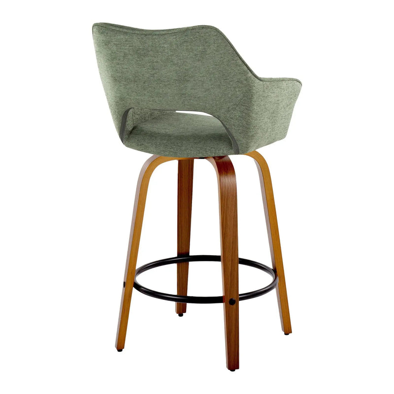Mustang - Contemporary Fixed Height Counter Stool With Swivel With Round Footrest (Set of 2) by Unique Piece Furniture