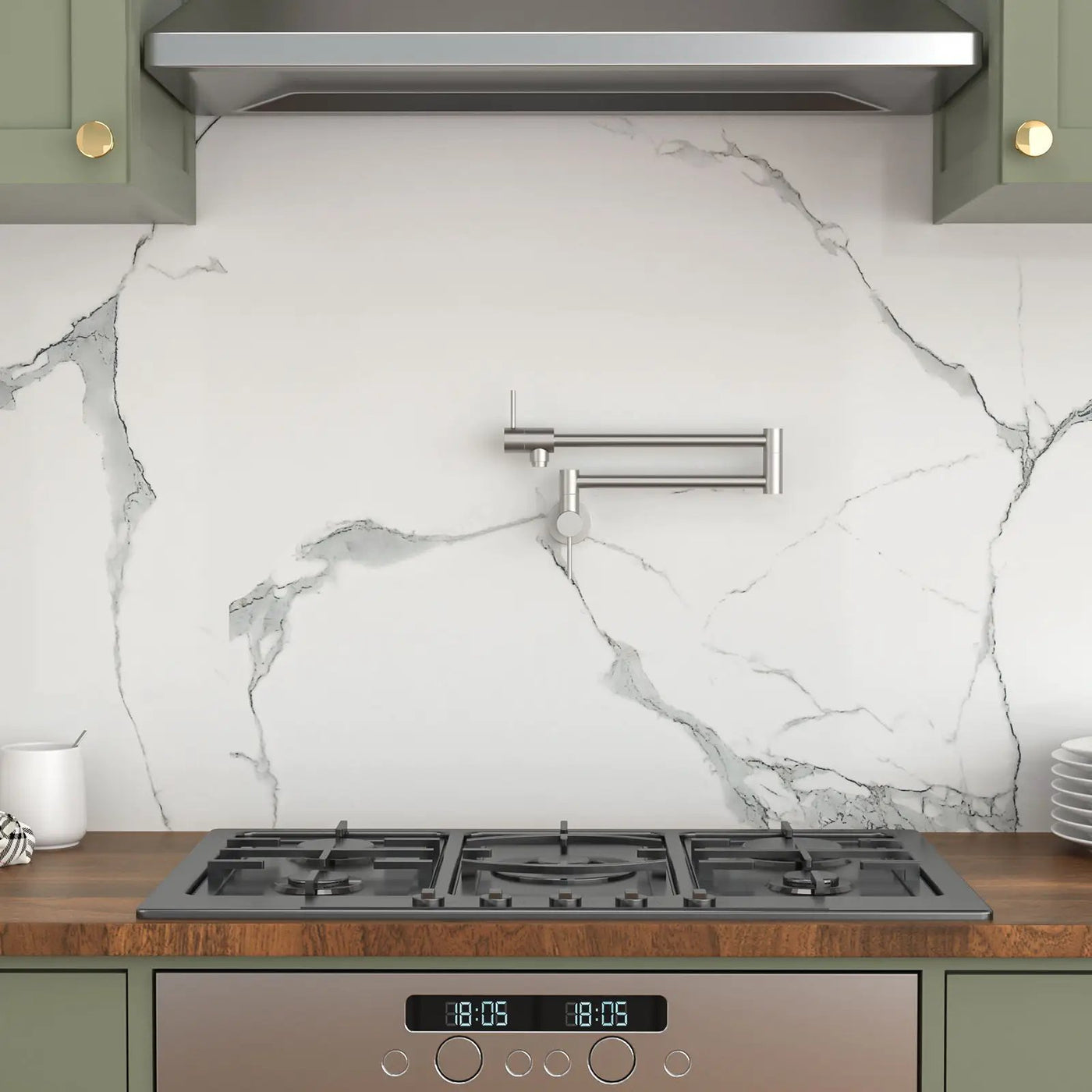 Modern Design Pot Filler Faucet Wall Mount Kitchen Sink, Folding Stretchable by HouseOfZazla