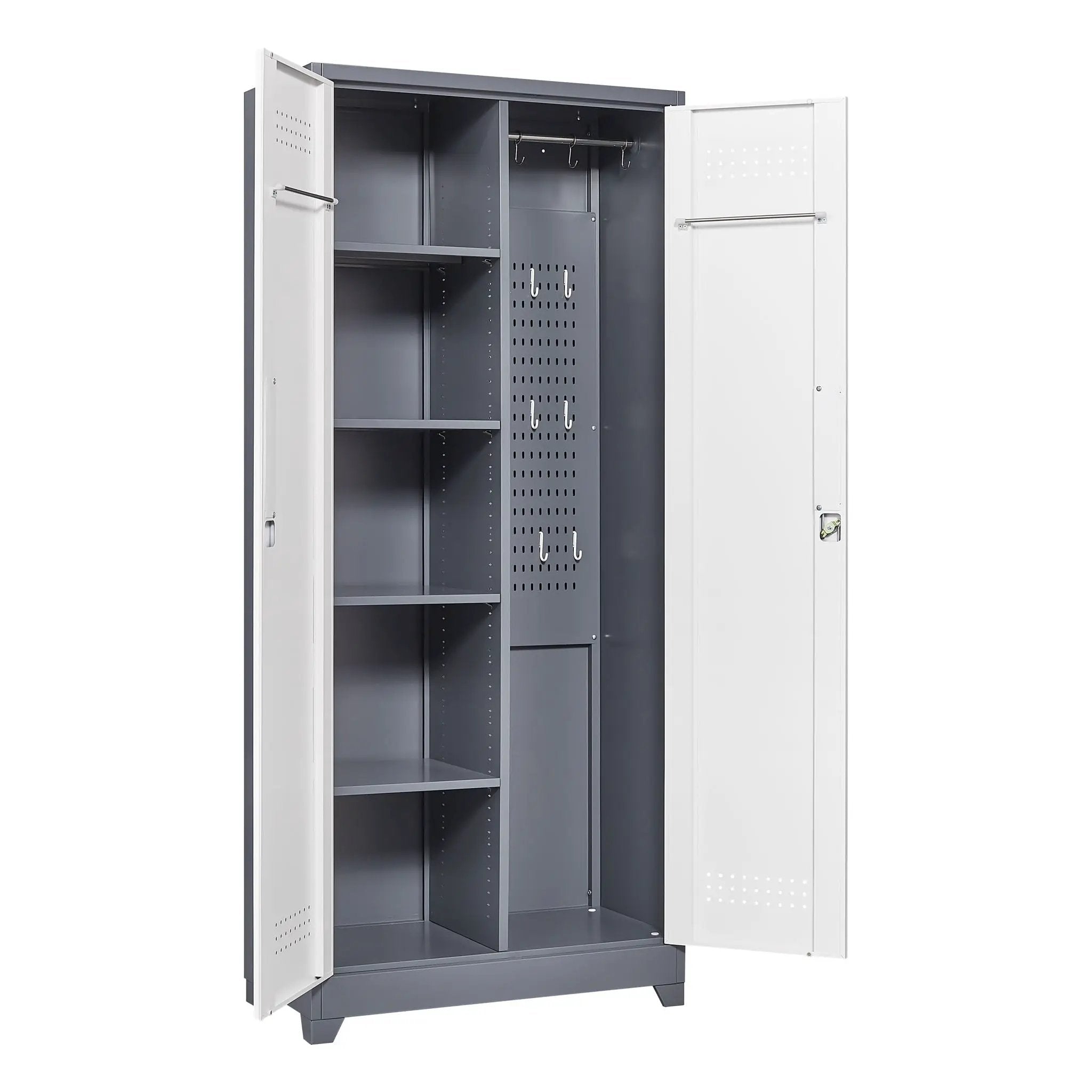 Lockers With Locking Doors, Adjustable Shelves, High Broom Tool Storage Cabinet by HouseOfZazla