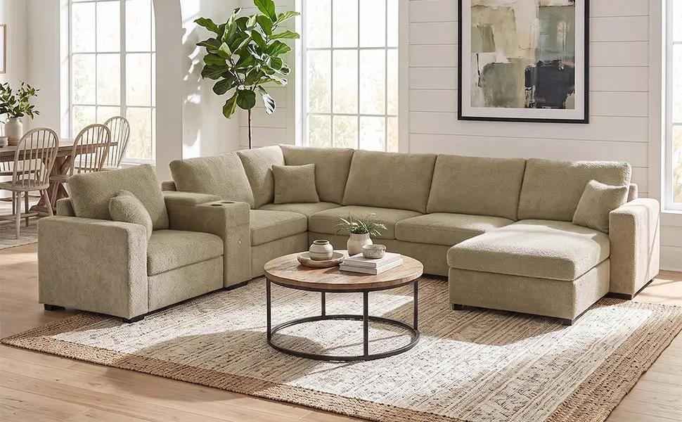 5-Seat Modular Sectional Sofa Couch by HouseOfZazla