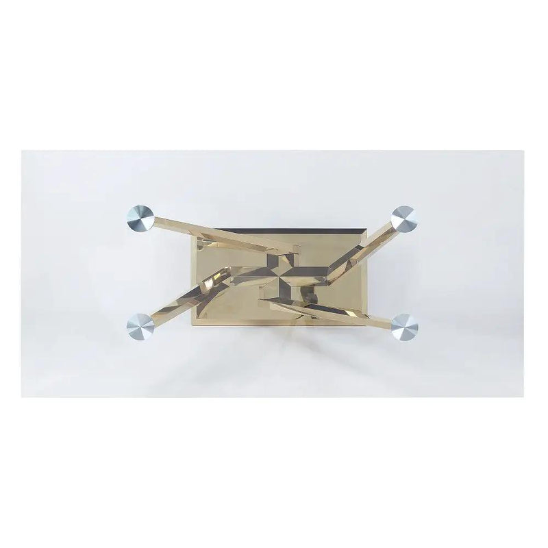 Barnard - Dining Table - Clear Glass & Mirrored Gold by Unique Piece Furniture