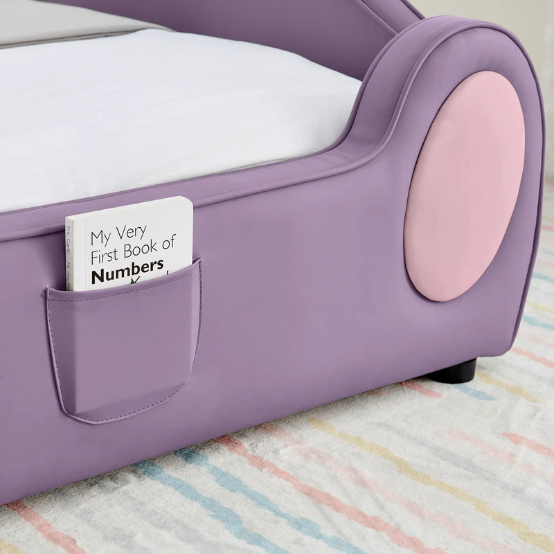 Cute Cloud Shape Bed With Guardrails Cartoon Design, Storage Pocket by Unique Piece Furniture