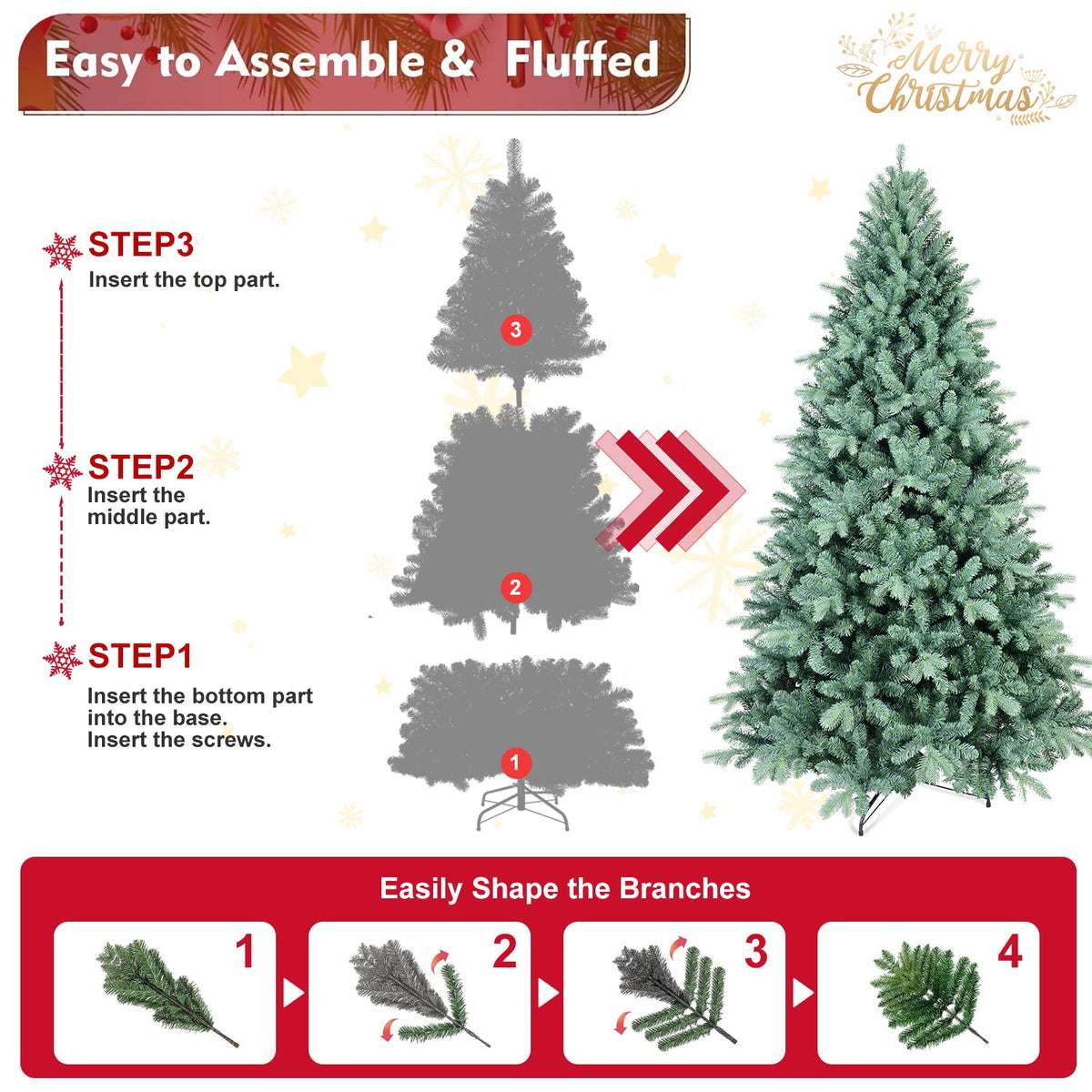 4FT Blue-Green Tint Christmas Tree, photo 6 of 10