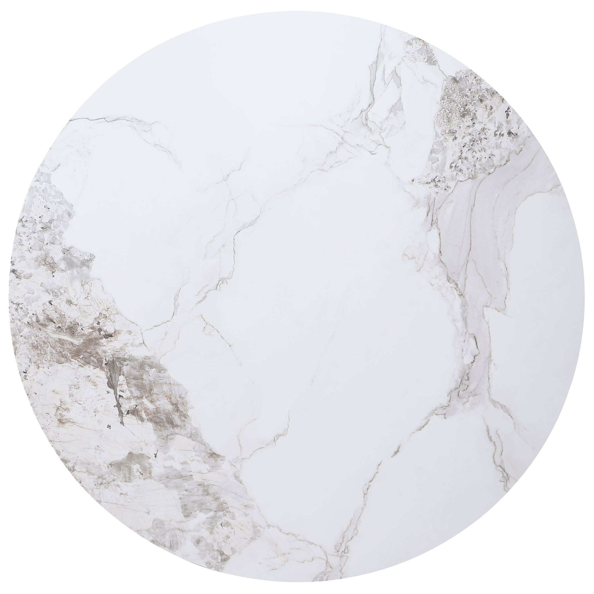 Quincy - Round Dining Table - White Marble by HouseOfZazla
