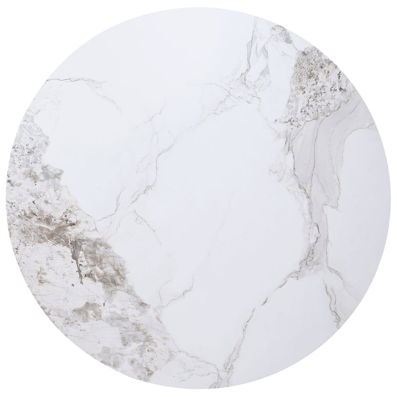 Quincy - Round Dining Table - White Marble by HouseOfZazla