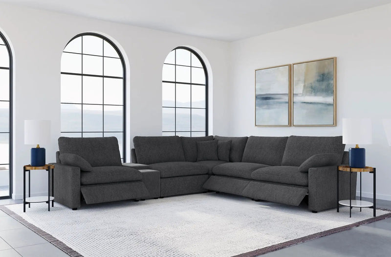 Collins 6-piece Modular Power Reclining Sectional Dark Grey by Unique Piece Furniture