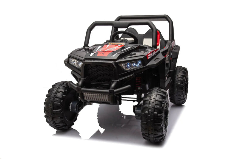 12V7A*1 30W*4 Four-Wheel Drive Seat One Button Start, Forward And Backward, High And Low Speed, Music, Front Light, Power Display, Two Doors Can Open, 2.4G R / C, Seat Belt Four Wheel Absorber by HouseOfZazla