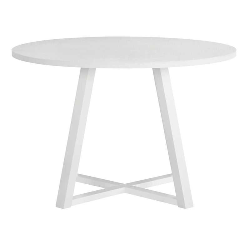 Edo - 5 Piece Dining Set, Trestle Dining Table With 4 Windsor Chairs - White by HouseOfZazla