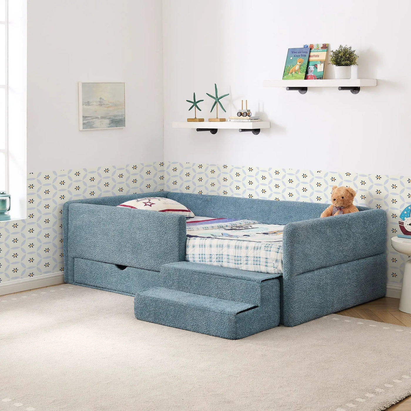 Safe Kids Bed With Guardrails And Storage by HouseOfZazla
