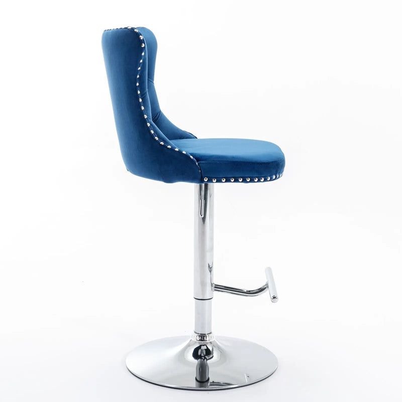 Swivel Barstools Adjusatble Seat Height From 25-33", Modern Upholstered Base Bar Stools With Backs Comfortable Tufted For Home Pub And Kitchen Island (Set of 2) by Unique Piece Furniture