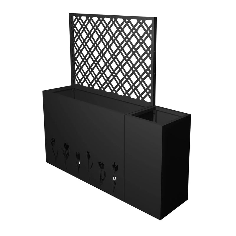 2-Piece Metal Planter Box with Trellis by HouseOfZazla