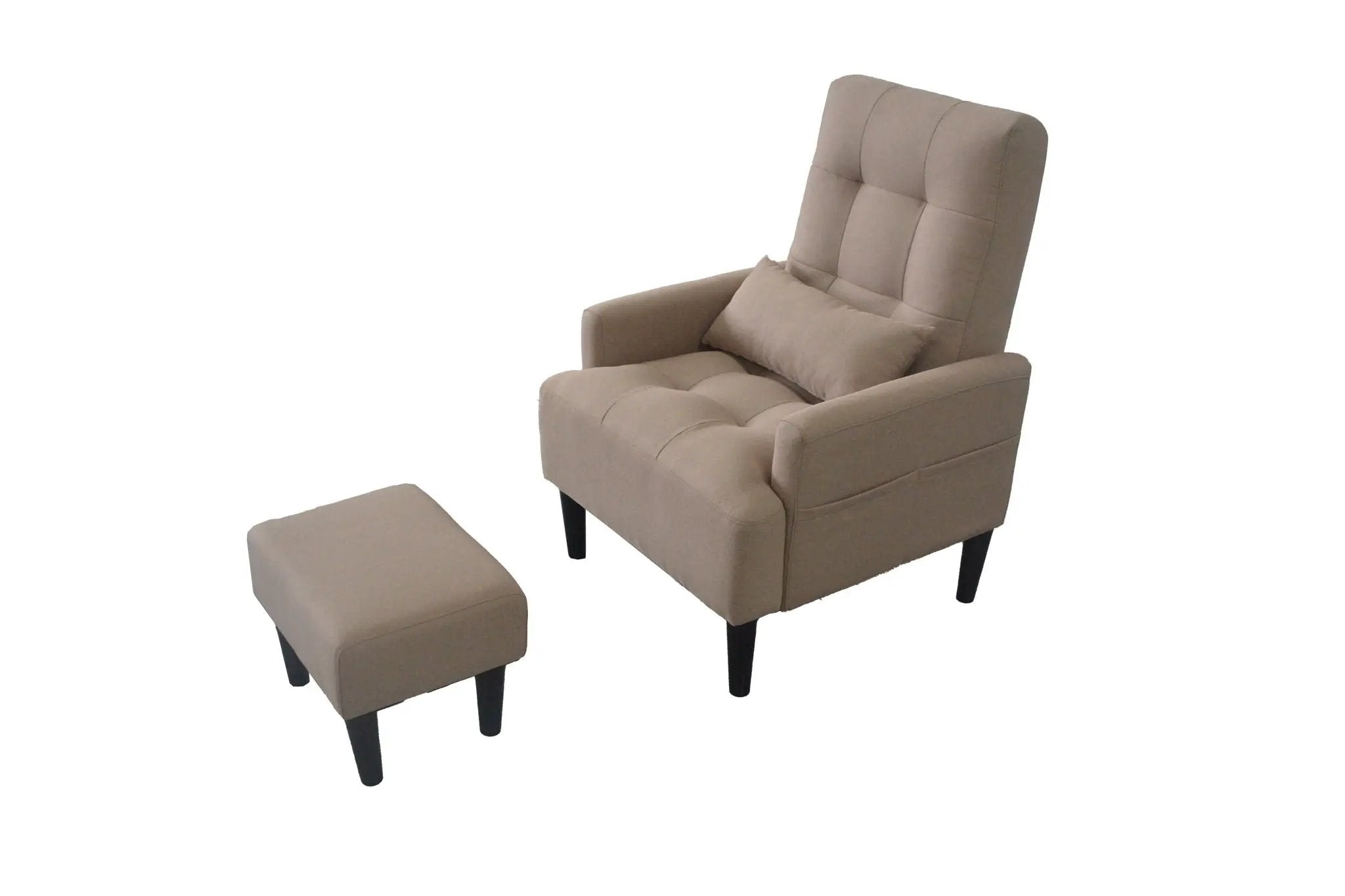 Living Room Sofa Single Chair And Ottoman, Modern Multi-Function Fabric Living Room Sofa Lounge Chair Bed And Stool. Soft Leisure Single Chair Adjustable Into 5 Angles With Sofa Bed by HouseOfZazla