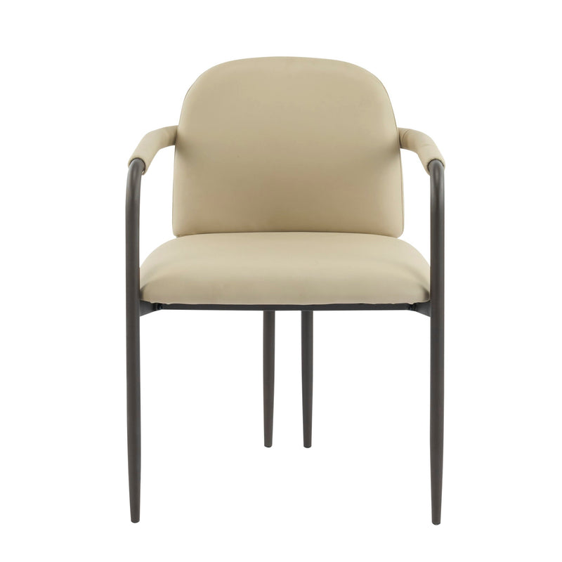 Modern Dining Chair Set of 2 with Iron Frame - Espresso / Khaki by HouseOfZazla