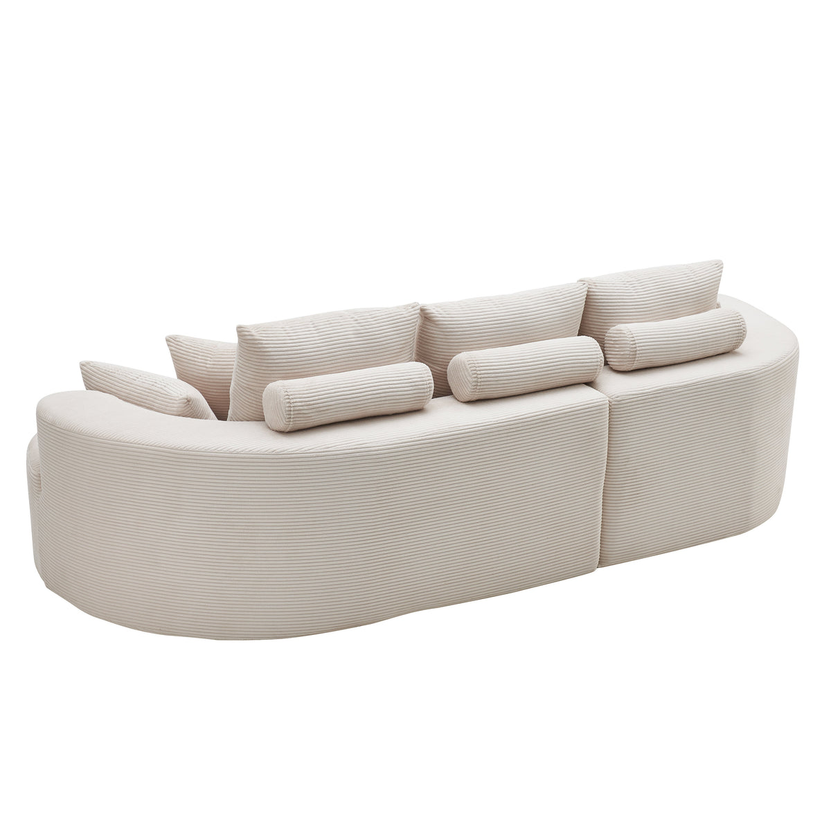 106 In. 2-Piece Fabric Cloud Curved Sectional Sofa, photo 7 of 8