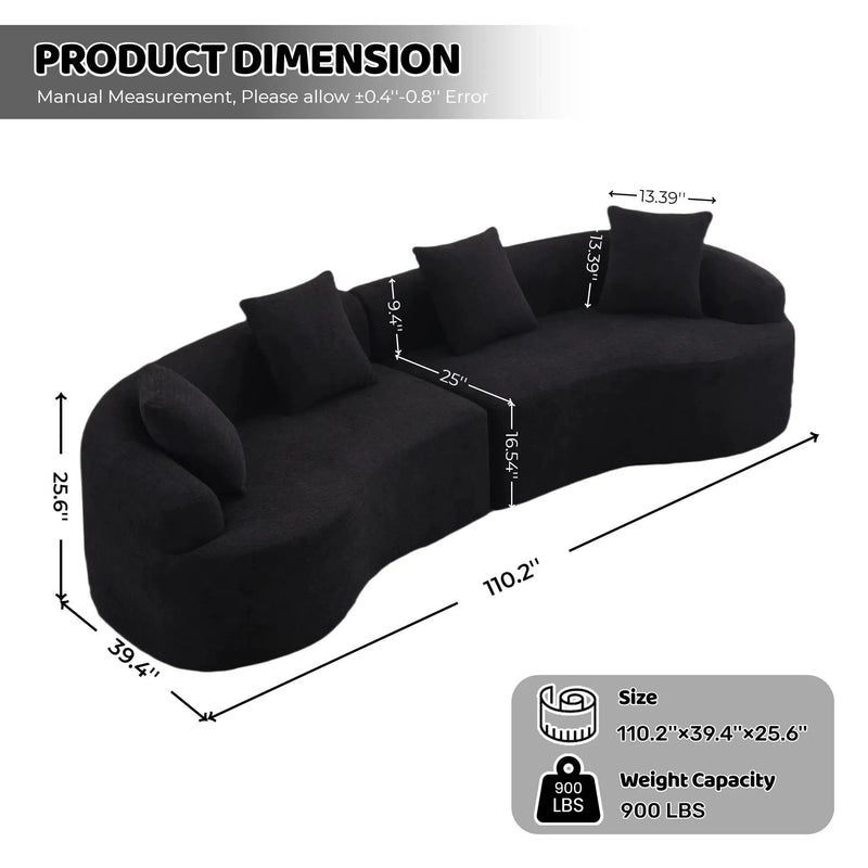 4 Seater Sofa With Fabric, 30D, 60 Hardness Full Sponge, 4 Pillow For Living Room, Home Furniture Sleeper Sectional Sofa For Apartment by Unique Piece Furniture