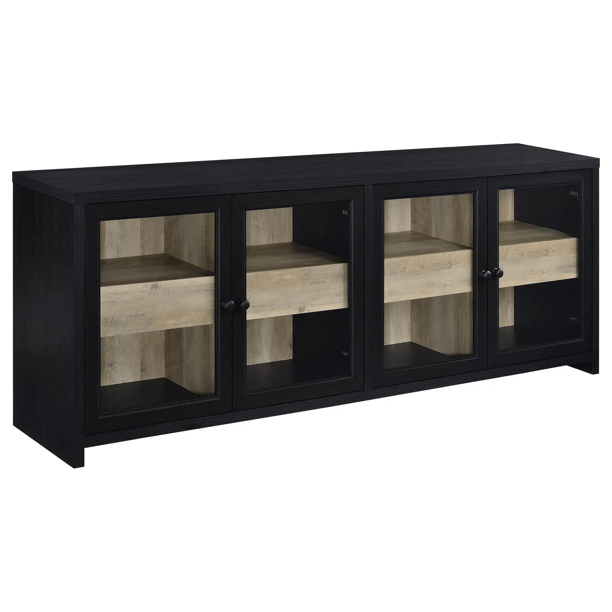 Denison 3-piece Entertainment Center 79-inch TV Stand Black by Unique Piece Furniture