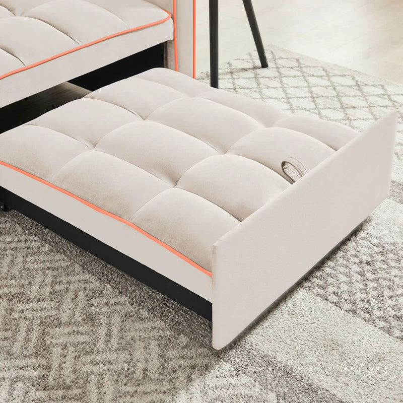 Modern 3 In 1 Sofa Bed Chair, Adjustable Recliner