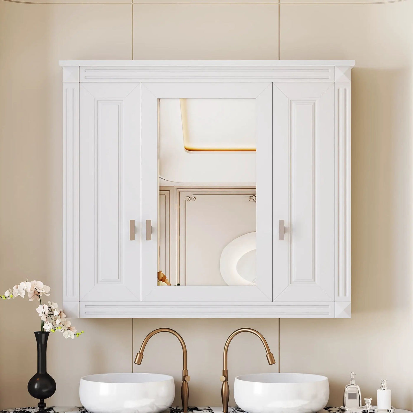 Wall Mounted Bathroom Cabinet With Mirror And 5 Shelves by HouseOfZazla