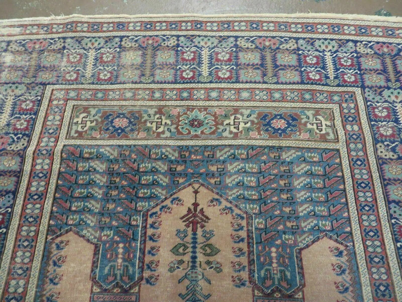 4' X 6' Antique Handmade Turkish Mehrab Prayer Wool Rug Lantern Beautiful by Jewel Rugs
