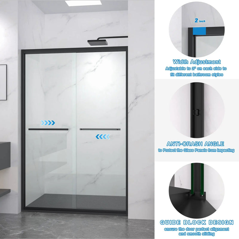 Aluminum Frame Double Sliding Shower Door by HouseOfZazla