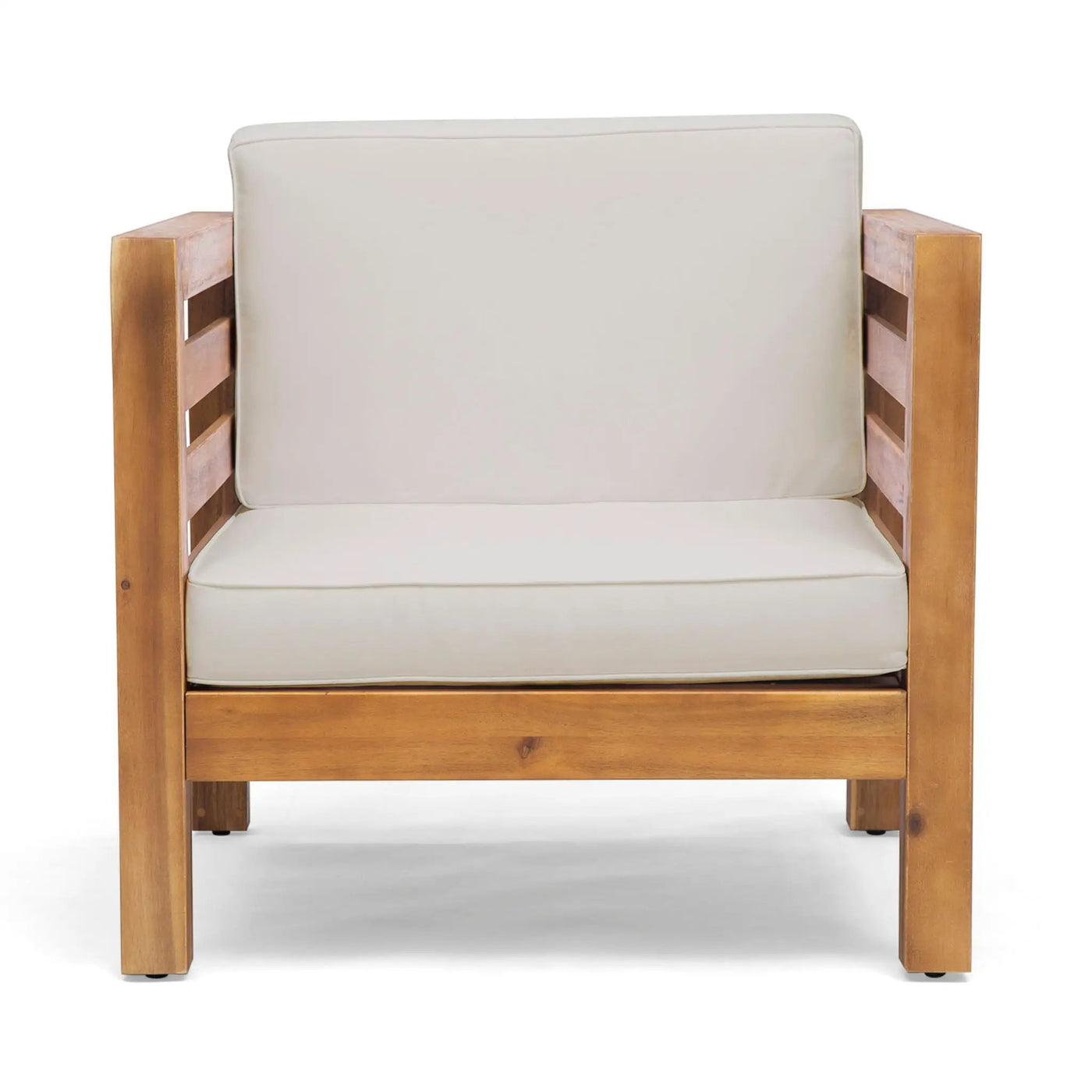 Outdoor Acacia Wood Patio Chair With Fabric Cushion by HouseOfZazla