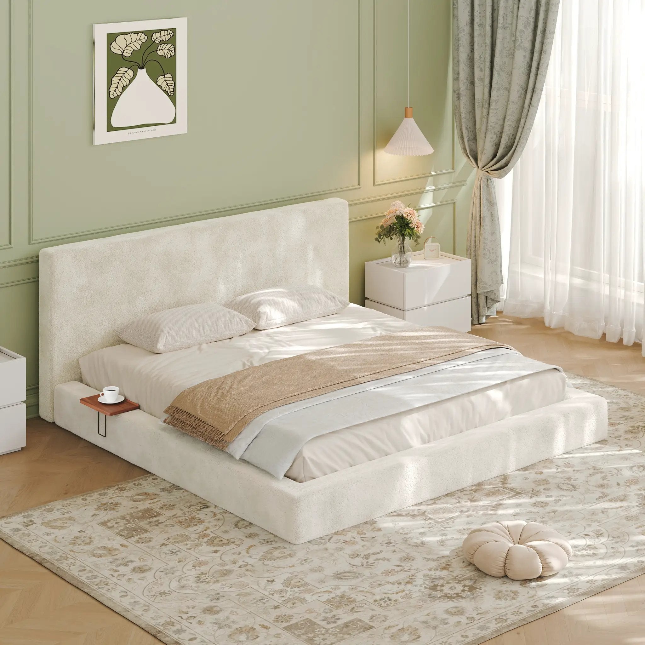 AirFrame King Bed Frame with Adjustable Sliding Side Table by HouseOfZazla