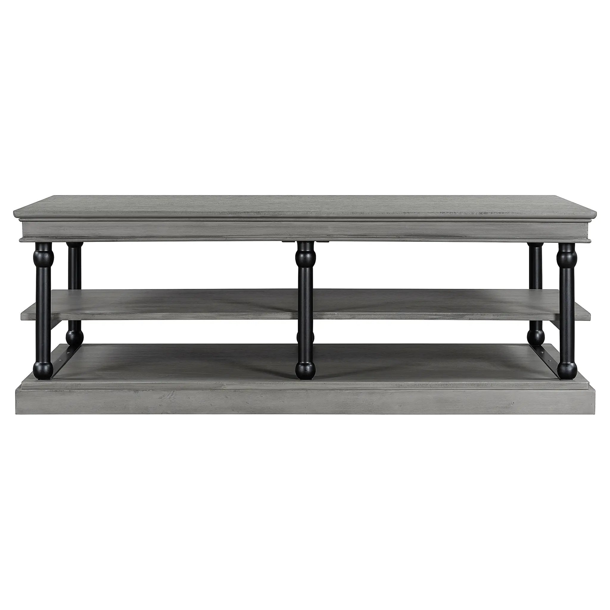 55.1" Wood Coffee Table with Storage Shelves by HouseOfZazla