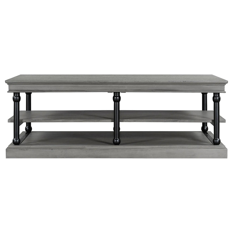 55.1" Wood Coffee Table with Storage Shelves by HouseOfZazla