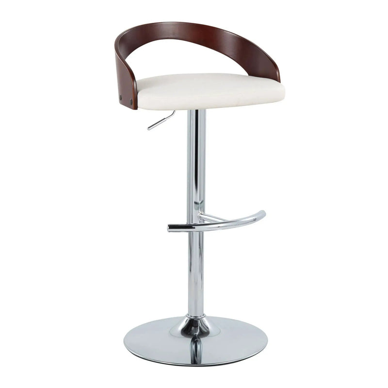 Grotto - Contemporary Adjustable Barstool & Swivel With Rounded T Footrest (Set of 2) by Unique Piece Furniture