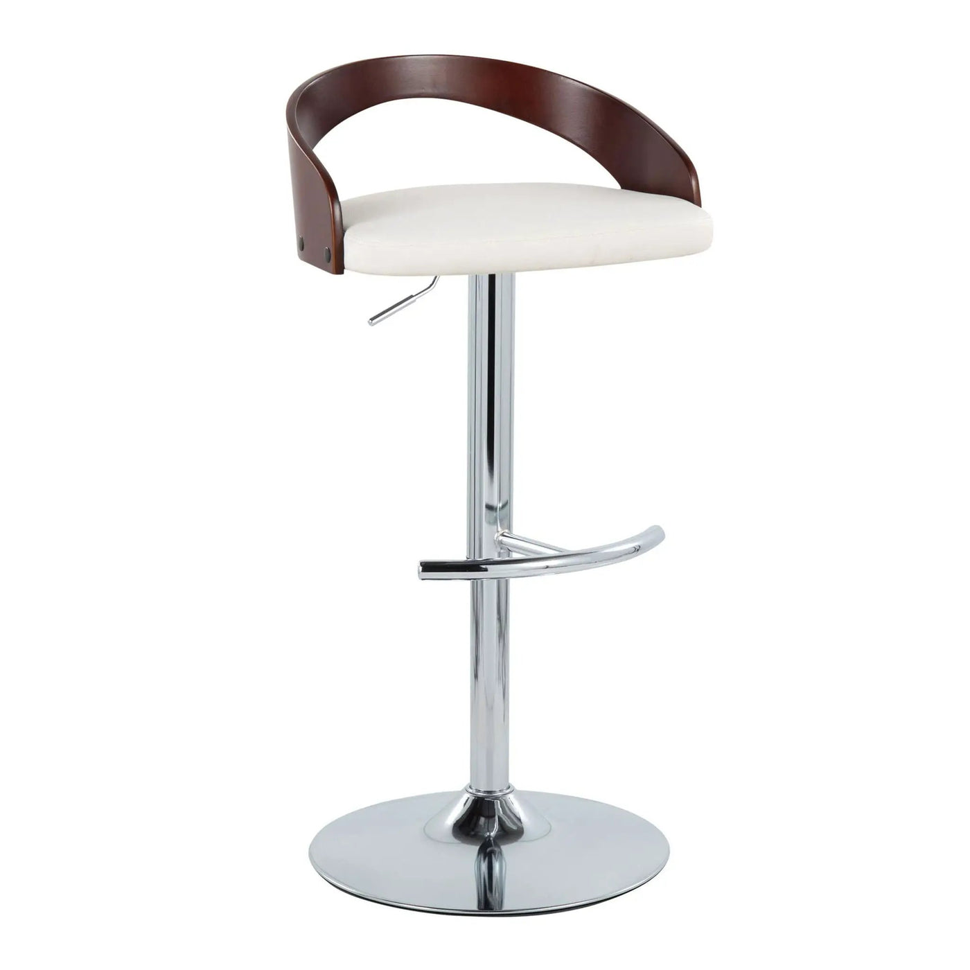 Grotto - Contemporary Adjustable Barstool & Swivel With Rounded T Footrest (Set of 2) by HouseOfZazla