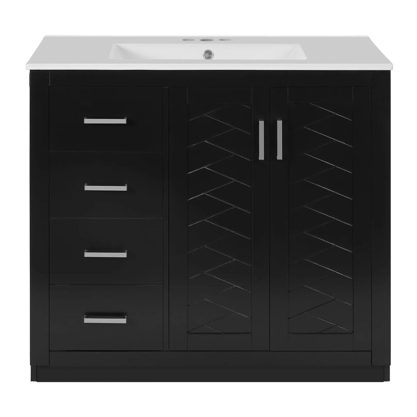 Bathroom Vanity With Sink Combo, Storage Cabinet, Freestanding Set With 3 Drawers & Soft Closing Doors by HouseOfZazla