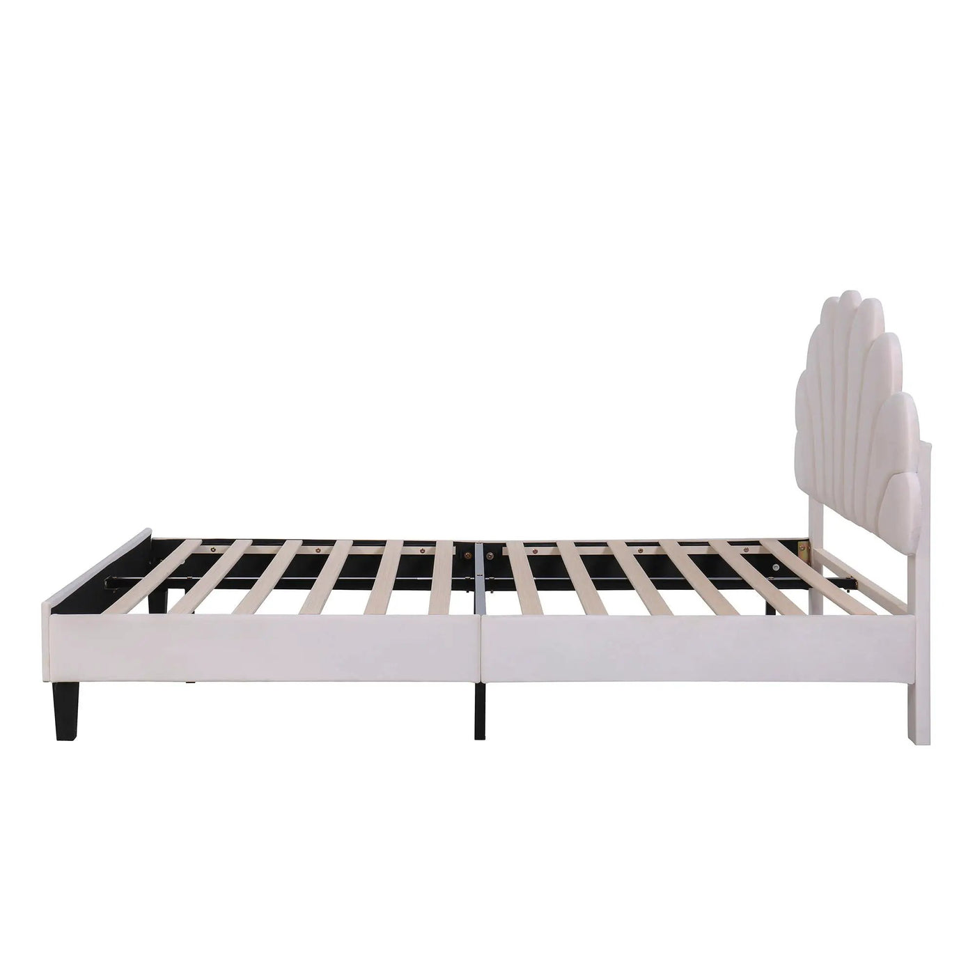 Upholstered Platform Bed With Flower Pattern Headboard by HouseOfZazla