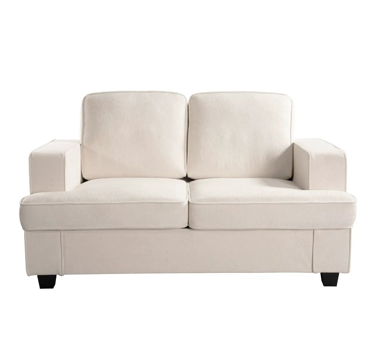 Modern Loveseat, Comfortable 2 Seater Couch With Deep Seating, Loose Back Cushions, Wide Arms by HouseOfZazla