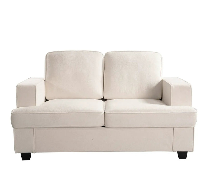 Modern Loveseat, Comfortable 2 Seater Couch With Deep Seating, Loose Back Cushions, Wide Arms by HouseOfZazla